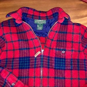 Classic Ralph Lauren Plaid Flannel Zip Up Jacket